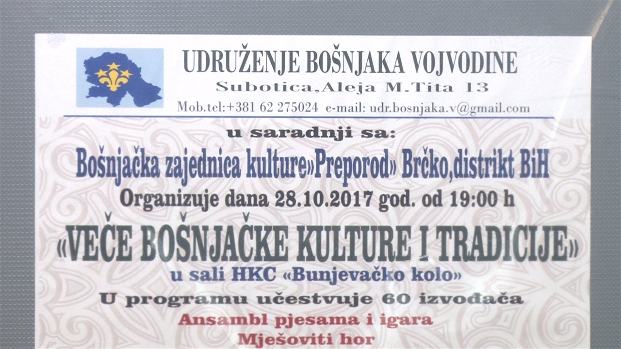 Вече бошњачке културе сутра у ХКЦ „Буњевачко коло“