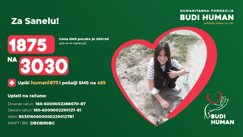Санела у среду креће у Турску на лечење!