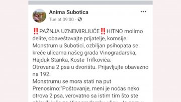 Опрез: неко трује животиње у Жељезничком насељу