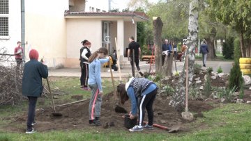 Радном акцијом до зеленијег  дворишта школе „10.октобар“